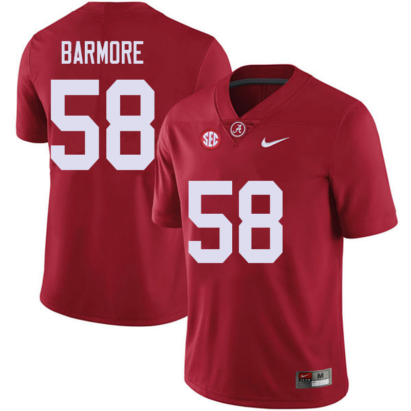 Alabama Crimson Tide Men's Christian Barmore #58 Red NCAA Nike Authentic Stitched 2018 College Football Jersey OU16U42NY